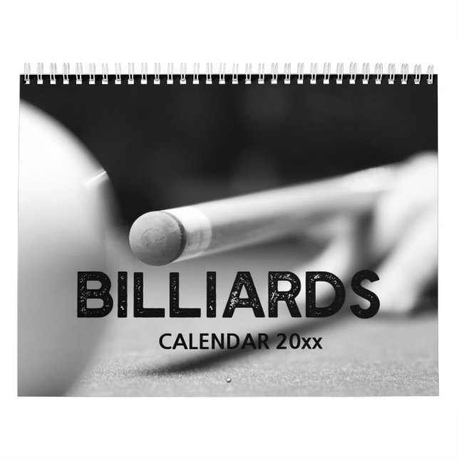 Billiards in Black & White Wall Calendar (Cover)