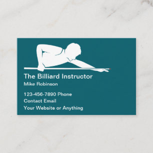 Billiards Instructor Lessons Simple Business Cards