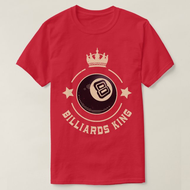 Billiards King 8 Ball Retro Snooker  T-Shirt (Design Front)