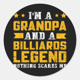 Billiards Legend Grandpa Classic Round Sticker