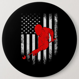 Billiards Lover American Flag Billiards Gift 6 Cm Round Badge
