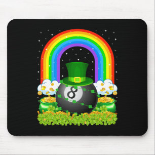 Billiards Lover Rainbow Leprechaun Billiards St Pa Mouse Pad
