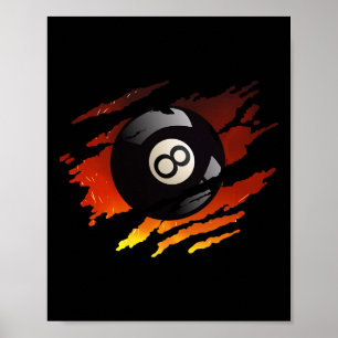 Billiards Men 8 Ball Pool Pool League Snooker Eigh Poster
