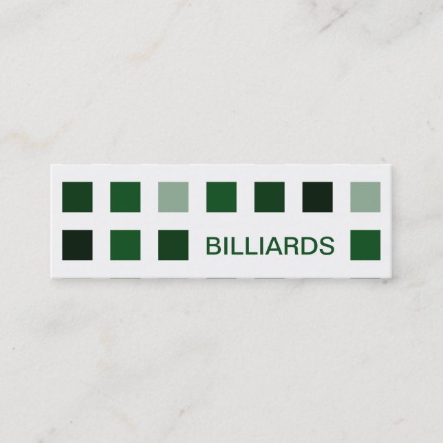 BILLIARDS (mod squares) Mini Business Card (Front)