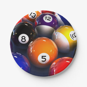 Billiards Paper Plates