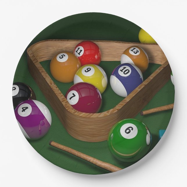 Billiards Paper Plates (Front)