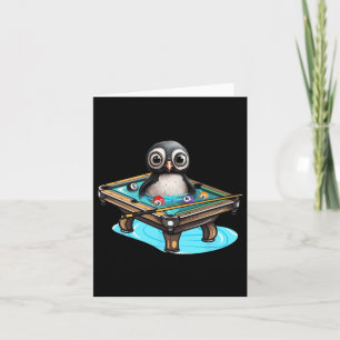 Billiards Penguin Hustler Pool Snooker Playing Poo Card