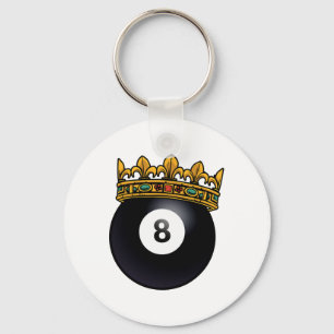 Billiards Player King Crown Pool Table Snooker Pyr Key Ring