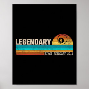 Billiards Player Legend Since February 2011 Birthd Poster