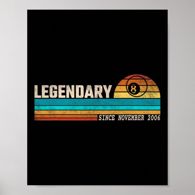 Billiards Player Legend Since November 2006 Birthd Poster (Front)