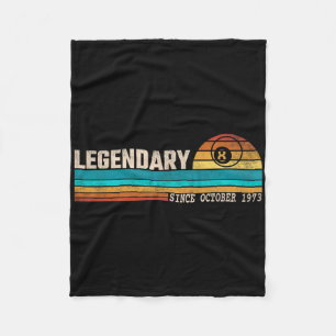 Billiards Player Legend Since October 1973 Birthda Fleece Blanket