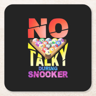 Billiards Player No Talky During Snooker Square Paper Coaster