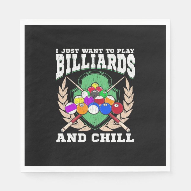 Billiards Player | Play Billiards And Chill Napkin (Front)