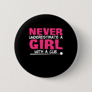 Billiards Player Pool Billiards Girl With A Cue 6 Cm Round Badge