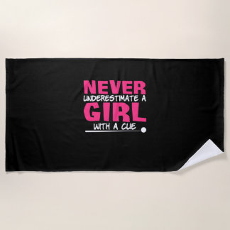Billiards Player | Pool Billiards Girl With A Cue Beach Towel