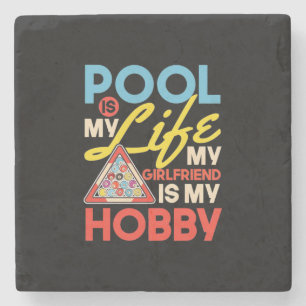 Billiards Player Pool Billiards Is My Life Stone Coaster