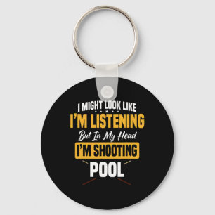 Billiards Player Pool Table Snooker Pyramid Billia Key Ring