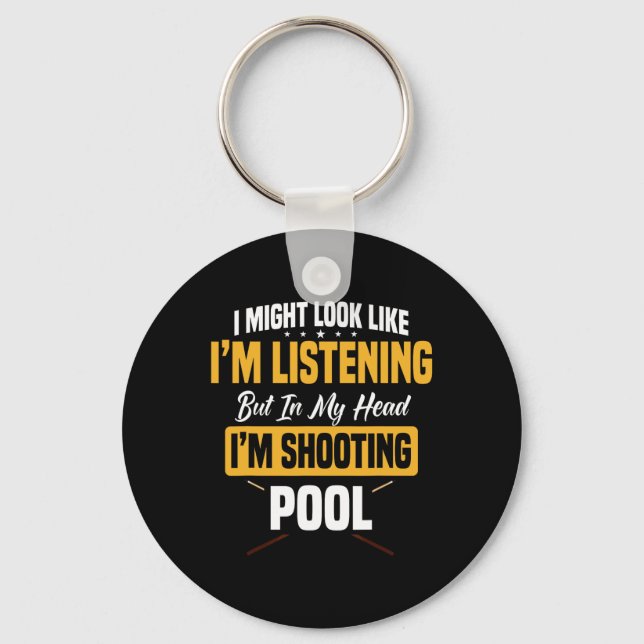 Billiards Player Pool Table Snooker Pyramid Billia Key Ring (Front)