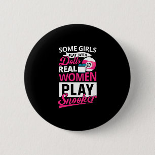 Billiards Player Real Women Play Snooker 6 Cm Round Badge