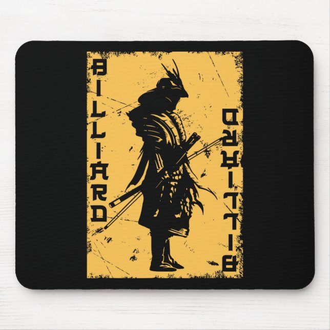 Billiards Player Samurai Japan Warrior Snooker Poo Mouse Pad (Front)
