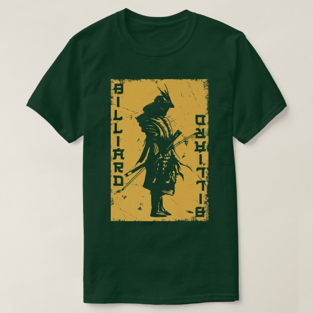 Billiards Player Samurai Japan Warrior Snooker Poo T-Shirt (Design Front)