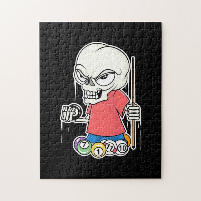 Billiards Player | Skull Billiard Player Jigsaw Puzzle (Vertical)