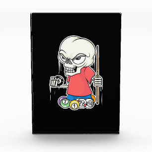 Billiards Player Skull Billiard Player Photo Block