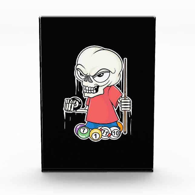 Billiards Player | Skull Billiard Player Photo Block (Front)