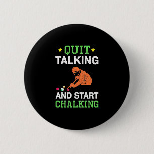 Billiards Player Snooker Start Chalking 6 Cm Round Badge