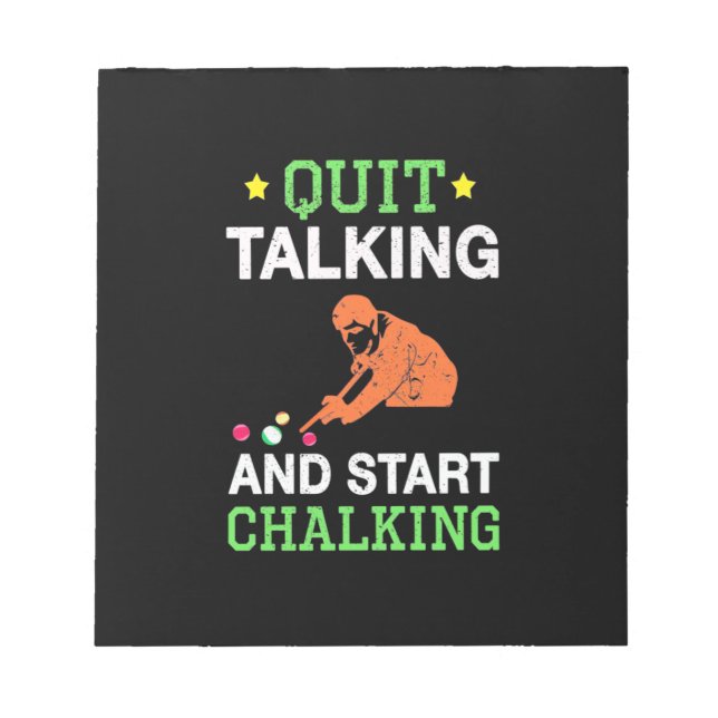 Billiards Player | Snooker Start Chalking Notepad (Front)