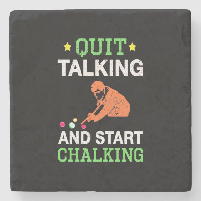 Billiards Player | Snooker Start Chalking Stone Coaster (Front)
