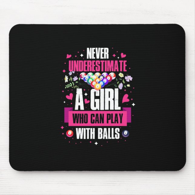 Billiards Player This Girl Can Play Pool Billiards Mouse Pad (Front)
