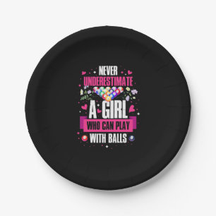 Billiards Player This Girl Can Play Pool Billiards Paper Plate