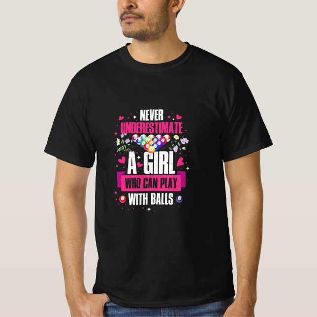 Billiards Player This Girl Can Play Pool Billiards T-Shirt (Front)