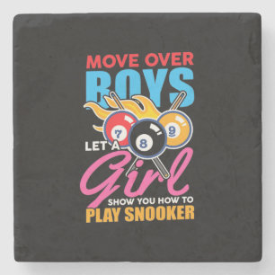 Billiards Player This Girl Plays Billiards Stone Coaster