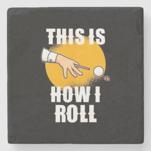 Billiards Player This Is How Snooker Roll Stone Coaster