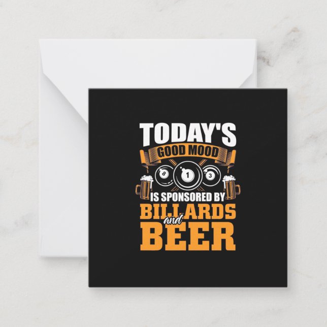Billiards Player | Today Billiards And Beer Card (Front)