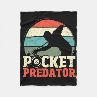 Billiards Pocket Predator 8 Ball Funny Men Retro P Fleece Blanket