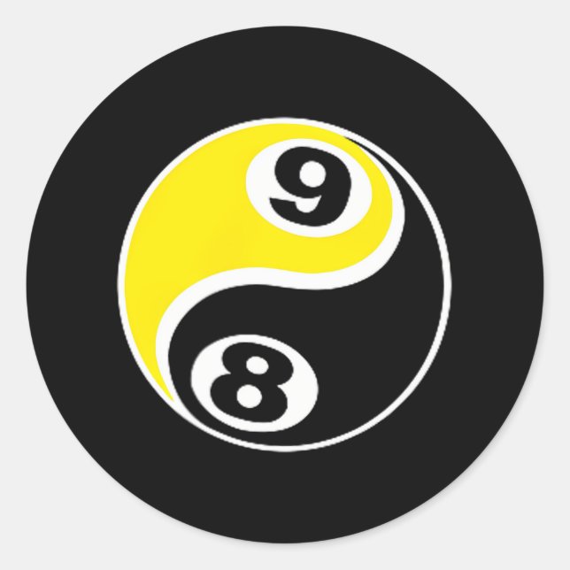 Billiards Pool 8 Ball 9 Ball Skull Classic Round Sticker (Front)