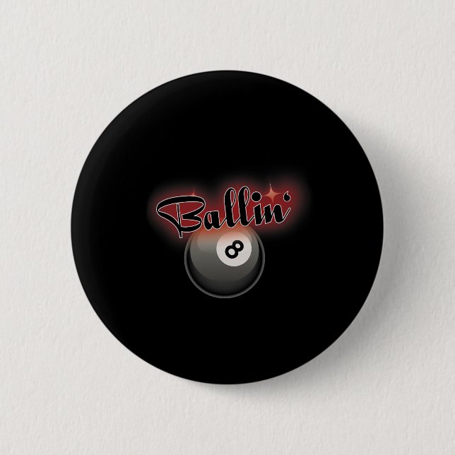 Billiards Pool 8 Ball S  6 Cm Round Badge (Front)