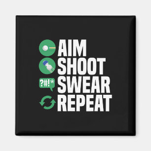 Billiards Pool Aim Shoot Swear Funny Magnet