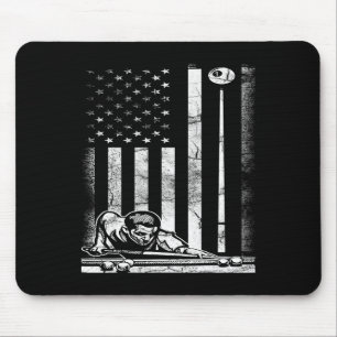 Billiards Pool American Us Flag July 4th Mouse Pad