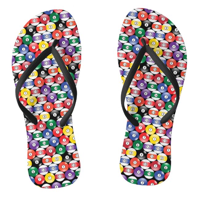 Billiards Pool Ball Pattern Jandals (Footbed)