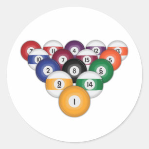 Billiards / Pool Balls: Classic Round Sticker