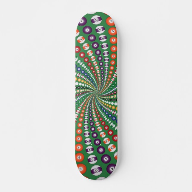 Billiards / Pool Balls Spiral: Skateboard (Front)