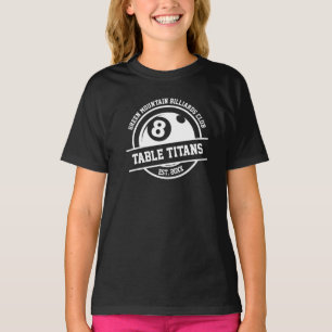 Billiards Pool Club Team League Name Year Sponsor T-Shirt