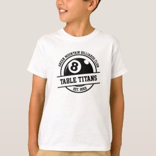 Billiards Pool Club Team League Name Year Sponsor T-Shirt
