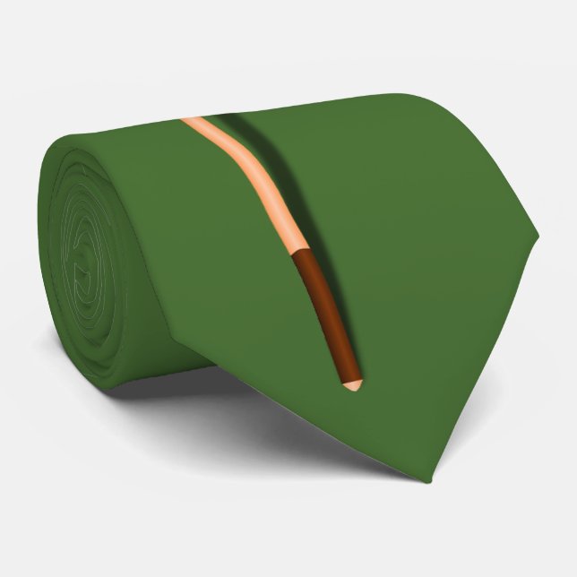 Billiards Pool Cue and Rack Necktie (Rolled)