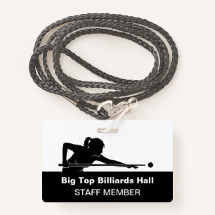 Billiards Pool Hall And Event Staff Member Budget ID Badge