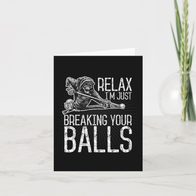 Billiards Pool Hall Sport Just Breaking Your  Card (Front)